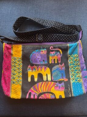 Vtg Laurel Burch Cat Crossbody Bag